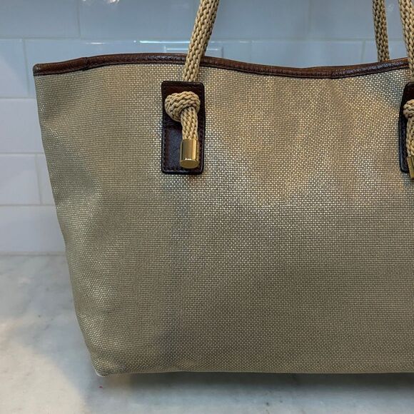 Michael Kors Purse Handbag Marina Large Canvas Tote - HTF Pocketbook - Picture 4 of 15